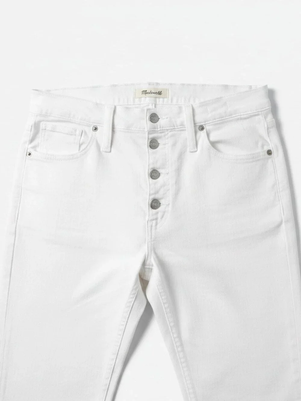 Madewell High Rise Skinny Crop Jeans Womens 32 White Button Fly